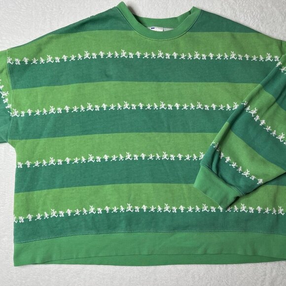 Disneyland Mickey and Friends Spirit Jersey Sweatshirt Disneyana Green Stripe XL - Picture 10 of 11